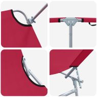 Шезлонг 2-човек 2 pcs Червено 58 x 188 x 77см текстил