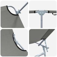 Шезлонг 2-човек 2 pcs Сив 58 x 188 x 77см текстил