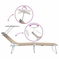 Шезлонг 2-човек 2 pcs Таупе 58 x 188 x 77см текстил