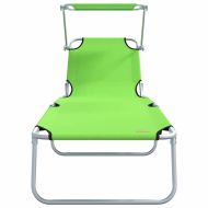 Шезлонг 2-човек 2 pcs Зелен 58 x 188 x 77см текстил