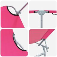 Шезлонг 2 pcs Розово 58 x 188 x 77см Полиестер