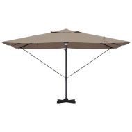 Чадър Рома с ветрило Таупе и Черно 352 x 251 x 265 см