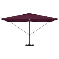 Чадър Рома с ветрило Червен и Черен 352 x 251 x 265 см