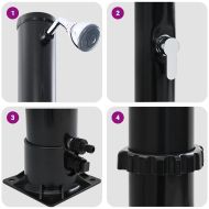 Външен соларен душ Черно 217 см PVC и алуминий