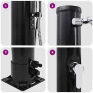 Външен соларен душ Черно 217 см PVC и алуминий