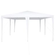 Парти шатър Бяло 400 x 400 x 266 см Полиестер и стомана