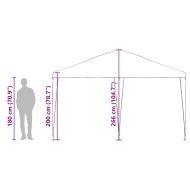 Парти шатър Бяло 400 x 400 x 266 см Полиестер и стомана