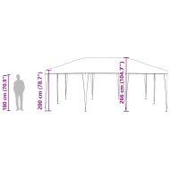 Парти шатър Бяло 600 x 400 x 266 см Полиестер и стомана