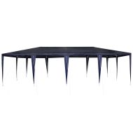 Парти шатър Синьо и бяло 800 x 400 x 266 см Полиестер и стомана