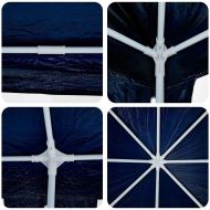 Парти шатър Синьо и бяло 800 x 400 x 266 см Полиестер и стомана