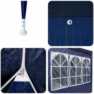 Парти шатър Синьо и бяло 800 x 400 x 266 см Полиестер и стомана