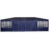 Парти шатър Синьо и бяло 800 x 400 x 266 см Полиестер и стомана