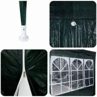 Парти шатър Зелен и бял 800 x 400 x 266 см Полиестер и стомана