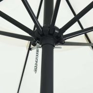 Градински парасол Бял и черен 395 x 395 x 245 см
