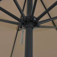 Градински парасол Таупе и Черно 395 x 395 x 245 см