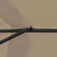 Градински парасол Таупе и Черно 395 x 395 x 245 см