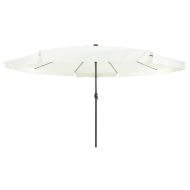 Градински парасол Бял и черен 395 x 395 x 245 см