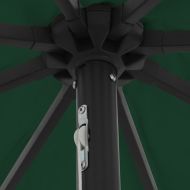 Градински парасол Зелен и Черен 395 x 395 x 245 см