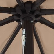 Градински парасол Таупе и Черно 395 x 395 x 245 см