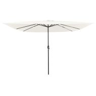 Градински парасол Бял и черен 295 x 295 x 245 см