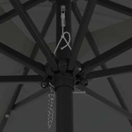 Градински парасол Антрацит и черен 295 x 295 x 245 см