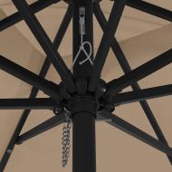 Градински парасол Тъмно кафяво и черно 295 x 295 x 245 см