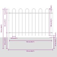Градска ограда Бяло 1.7 x 1.2 m Прахово покритие стомана
