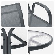 Градински бистро комплект 3 pcs Сив Стомана