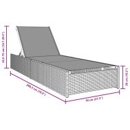 Шезлонг с възглавница 1-човек Сив 60 x 200 x 27см полиратан