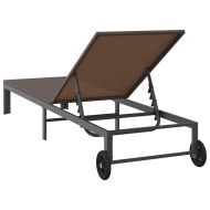 Шезлонг 1-човек Кафяво 60 x 200 x 27см полиратан