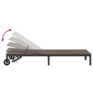 Шезлонг 1-човек Кафяво 60 x 200 x 27см полиратан