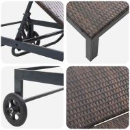 Шезлонг с възглавница 2-човек 3 pcs Кафяво полиратан