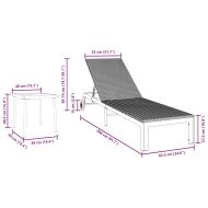 Шезлонг с възглавница 2-човек 3 pcs Кафяво полиратан