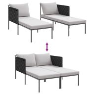 Шезлонг с възглавница Антрацит 115 x 153 x 69.5см Стомана