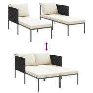 Шезлонг с възглавница Антрацит 115 x 153 x 69.5см Стомана