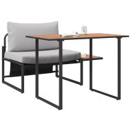 Комплект за хранене в градината 2 pcs Светлосиво Стомана