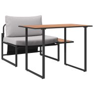 Външно стоманено столче 2 pcs Светлосиво Стомана