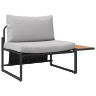 Градински Софа Комплект 2 pcs Светлосиво Стомана