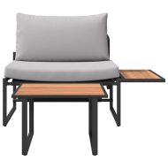 Градински Софа Комплект 2 pcs Светлосиво Стомана