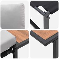 Градински Софа Комплект 2 pcs Светлосиво Стомана