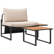 Градински Софа Комплект 2 pcs Таупе Стомана