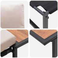 Градински Софа Комплект 2 pcs Таупе Стомана