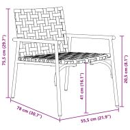 Градински стол 2 pcs Черно 79 x 56 x 73.5см полиратан