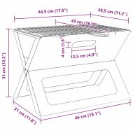 Грил за открито Черно 46 x 31 x 31 см Стомана