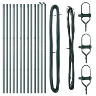 Оградни стълбове 13 pcs Зелен Ø32mm 170 см Поцинкована стомана