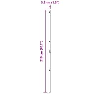 Оградни стълбове 7 pcs Сив Ø32mm 210 см Поцинкована стомана