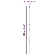 Оградни стълбове 7 pcs Сребрист Ø32mm 190 см