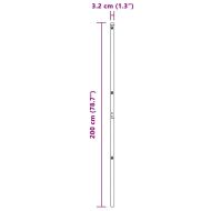 Оградни стълбове 13 pcs Сребрист Ø32mm 200 см