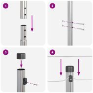 Оградни стълбове 13 pcs Сребрист Ø32mm 210 см