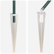 Оградни стълбове 7 pcs Зелен Ø32mm 100 см Поцинкована стомана